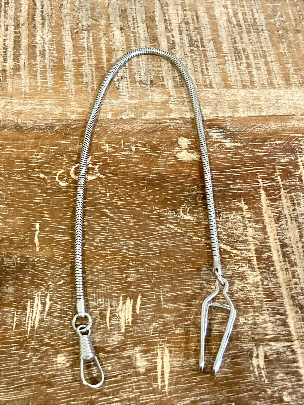 Silver Tone Snake Chain Pocket Watch Chain - Picture 2 of 7